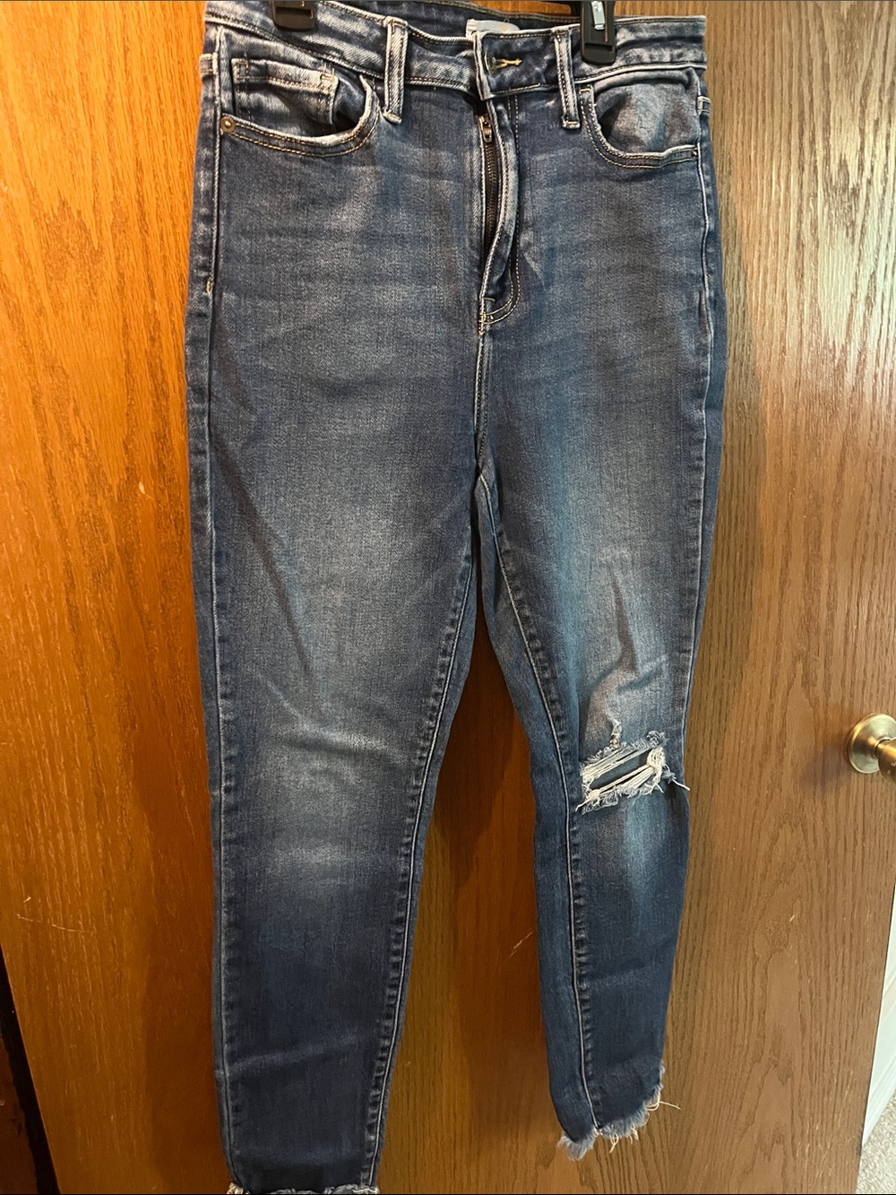 Cello Dark Blue Distressed Skinny Jeans